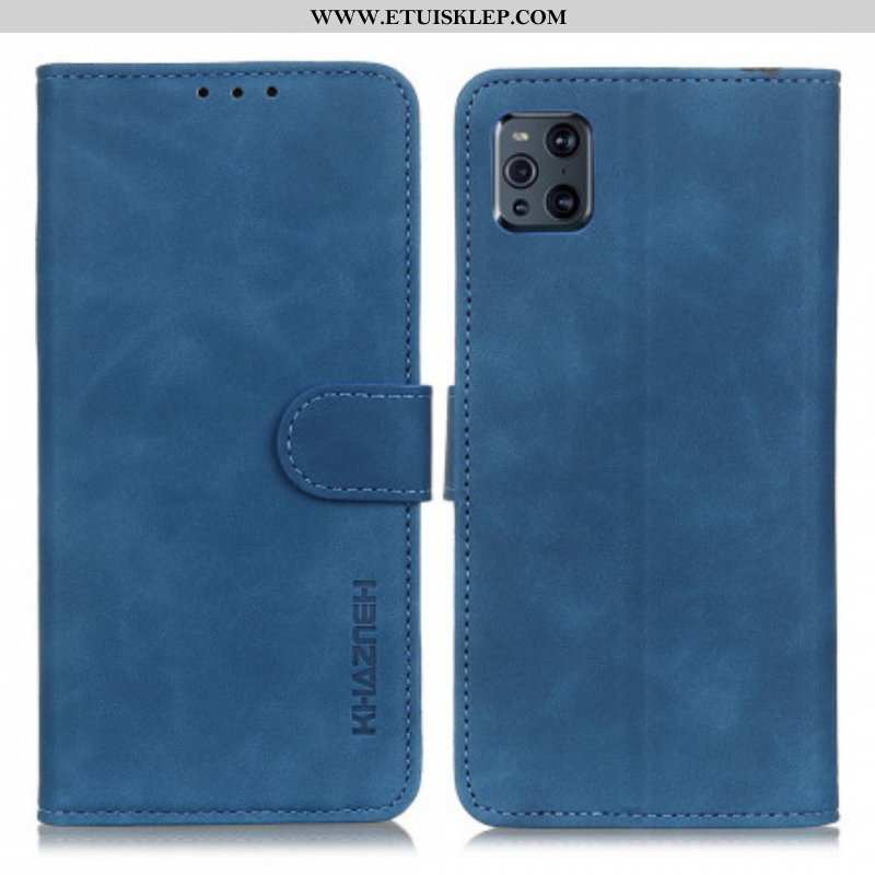 Etui Folio do Oppo Find X3 Pro Matowy Efekt Skóry Vintage Khazneh